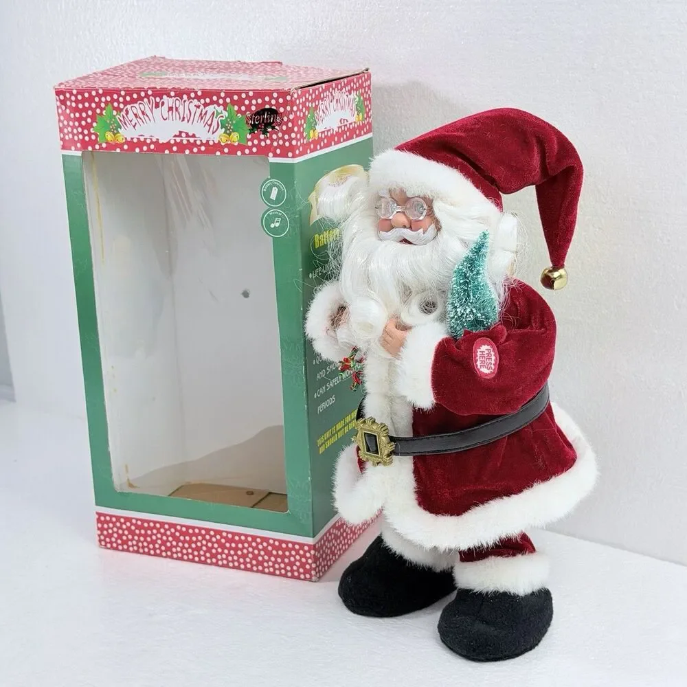 Vintage Santa Claus Singing Jingle Bells Christmas Holiday Decoration SINGS ONLY